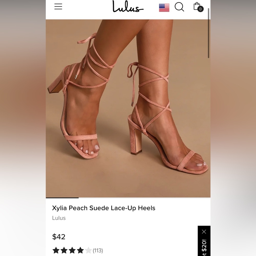 BRAND NEW NWT Lulu’s Xylia Peach Heels, size 8.5